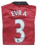 Manchester United Football Shirt Match Worn and Signed by Patrice Evra