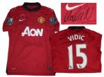 Nemanja Vidic Signed Match Worn Shirt From Manchester United
