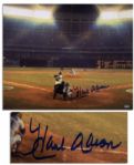 Large Hammerin Hank Aaron Signed Photo Measuring 20 x 16 -- Depicting His 715th Home Run