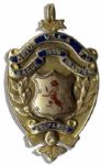 Early Football League First Division Championship Gold Medal Awarded to Footballer Jimmy Crabtree as a Member of Winning Team Aston Villa in 1899