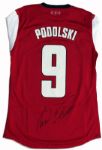 Lukas Podolski Match-Worn Arsenal Home Jersey Signed -- From the 2012 UEFA Champions League Match Where Podolski Scored to Win