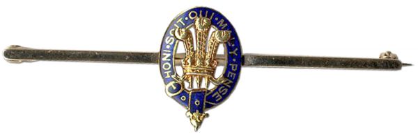 Royal Bar Brooch -- With Prince of Wales Order of The Garter Insignia