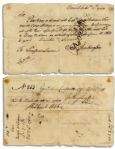 Document Signed by DOI Signer Samuel Huntington -- The Year He Managed Connecticuts Ratification of the United States Constitution