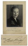 Eva Peron Signed Photo Display