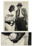 Jackie Robinson Signed Photo -- 8 x 10 Photo of Robinson & Actor Van Heflin, Dedicated in Robinsons Hand to the Actor