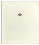 Queen Mother Elizabeth Christmas Card Signed -- With Photo Inside of the Queen & Her Four Grandchildren -- Princes Charles, Edward and Andrew & Princess Anne in 1985
