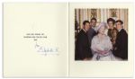 Queen Mother Elizabeth Christmas Card Signed -- With Photo Inside of the Queen & Her Four Grandchildren -- Princes Charles, Edward and Andrew & Princess Anne in 1985