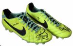 Gerard Pique Match-Worn Football Shoes Signed -- From the Match-up Dubbed ''El Clasico'' Between Barcelona & Real Madrid