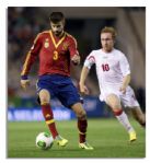 Gerard Pique Match-Worn Football Shoes Signed -- From the Match-up Dubbed ''El Clasico'' Between Barcelona & Real Madrid