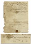 Declaration of Independence Signer, Charles Carroll III Autograph Letter Signed -- ...Endeavour to collect the rents due to me in Baltimore...