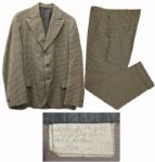 Clark Gable Worn Checkered Suit by Western Costume -- From a Film With Claudette Colbert