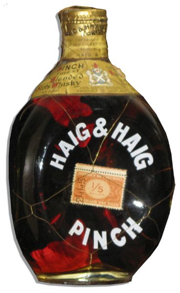 Incredibly Rare & Unique John F. Kennedy Owned Bottle of Scotch -- Sealed Bottle of Haig & Haig Pinch Scotch -- Given to President Kennedy as an Inauguration Gift