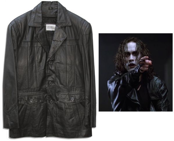 The Black Leather Jacket Brandon Lee Wore During the Tragic Accident on the Set of ''The Crow'' That Claimed His Life at Age 28