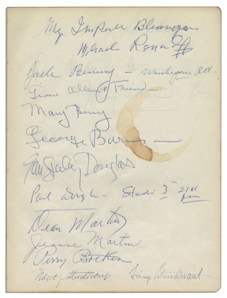 Bing Crosby Autograph Album Custom Made by His Friends for His 48th Birthday -- Signed by Merle Oberon, Dinah Shore, Jack Benny, Gracie Allen, George Burns, Dean Martin & Ethel Barrymore