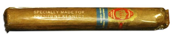 John F. Kennedy Personally Owned Unopened Cigar -- Gifted to Him as President by The Philippine Ambassador -- Printed, ''Specially Made For President Kennedy''