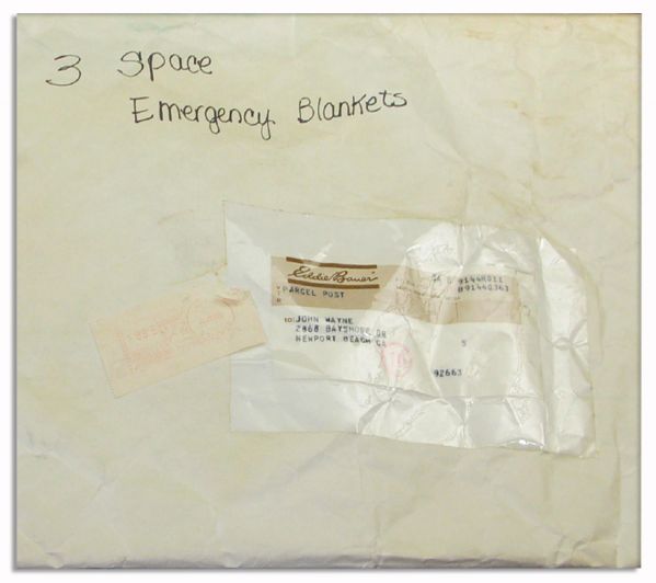 John Wayne Emergency Thermal Blanket -- Sent to the Actor's Home While He Was Battling Cancer 