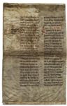 12th Century Vellum Leaf Removed From a German Breviary -- ''Third Sunday After Easter'' Printed in Latin in Romanesque Script
