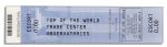 World Trade Center Ticket 2001 Observatory Deck Dated 6 August 2001
