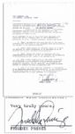 Freddie Prinze, Sr. Rare Contract Signed -- Concerning His Appearance on Variety Show The Midnight Special in 1974