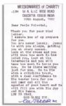 Mother Teresa Typed Letter Signed -- Dated Shortly Before Her Death