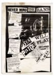 Sex Pistols Nevermind The Bans Scarce Test Print Poster From Their Final UK Tour