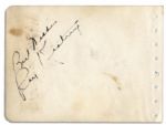 Rare 1930's Jazz Legends Autographs -- ''Lady Day'' Billie Holiday & ''King of the Clarinet'' Artie Shaw -- With JSA COA