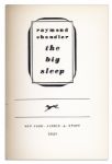Very Rare First Edition, First Printing of Raymond Chandler's Masterpiece ''The Big Sleep'' -- The Book That Brought His Detective Philip Marlowe to Fame -- With Original Scarce Dustjacket