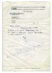 Stanley Kubrick Autograph Note Initialed -- I have no opinion. There is too much I dont know. You must ask your agent, lawyer or Rabbi. Best / S