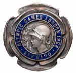 1908 London Olympics Badge -- From the Longest-Ever Modern Olympic Games Lasting 6+ Months