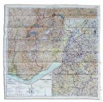 Lot of 4 WWII Escape Maps Printed on Silk & Issued to U.S. Air Force Pilots