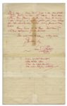 Autograph Letter Signed by Howard Carter, Discoverer of King Tut's Tomb -- ''...The Nile has risen and now I ride by boat. Between me and Luxor is one sheet of water...''