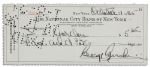 George Gershwin Personal Check Signed