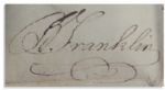 Benjamin Franklin Document Signed as Governor of Pennsylvania