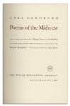 Carl Sandburg Special Limited Edition of ''Poems of the Midwest''