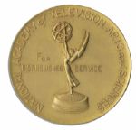 Emmy Medal For Distinguished Service -- Bestowed Upon Ex-Officio President Peter A. Kizer Circa 1980