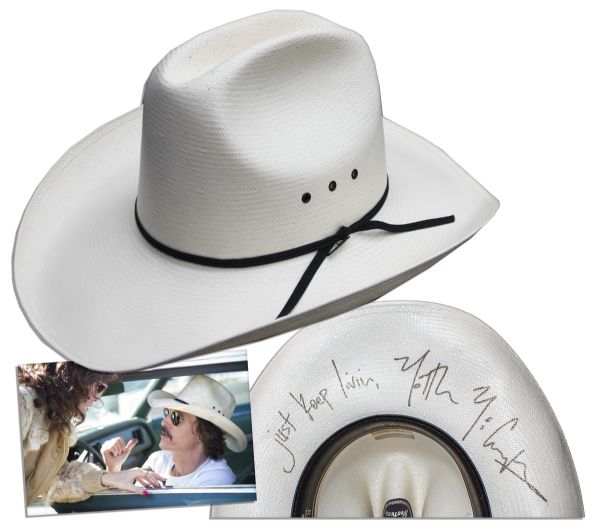 ''Dallas Buyers Club'' Cowboy Hat Signed & Screen-Worn by Matthew McConaughey -- McConaughey Won the Best Actor Oscar for His Role