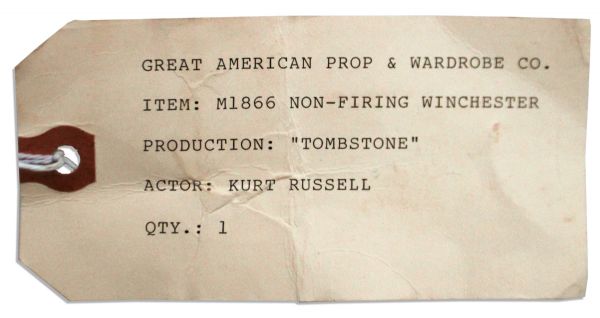 Kurt Russell Prop Pistol, Rifle, Pocket Watch, Shirt & Hat From His Famous Role as Wyatt Earp in ''Tombstone'' 