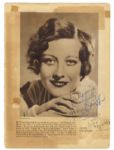 Joan Crawford Signed Magazine Photo 