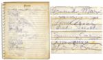 Groucho Marx & Elizabeth Taylor Burtons Signatures in a Beverly Hills Guest Book 