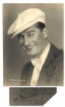 French Singer Maurice Chevalier Photo Signed