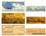 Three Stooges Signed Checks -- Three Checks, One Each Signed by Moe Howard, Larry Fine and Curly Joe DeRita, the So-Called Sixth Stooge