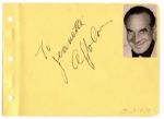 Al Jolson Signed Autograph Album Page