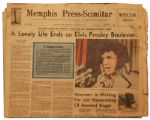Elvis Presley Newspaper From His Hometown of Memphis -- Dated 17 August 1977 -- ''...The King is Dead...''