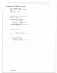 ''The Godfather Part III'' Signed Actor Contracts -- Al Pacino, Diane Keaton, Winona Ryder, Bridget Fonda, George Hamilton & Andy Garcia -- Pacino's $2.5 Million Contract is Twice Signed