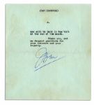 Joan Crawford Typed Letter Signed -- ''...Thank you...for sending me the photographs you took with your Polaroid camera during the Zane Grey Theatre television show...'' -- 1961