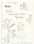 Incredible Collection of 8 Saturday Night Live Cast Member Signatures -- Including Comedic Legends Chris Farley, Phil Hartman & More -- With PSA/DNA COA