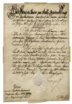 King George II Military Appointment Signed From The Seven Years' War -- ''...to lead his regiment in such a manner that he will be respected in turn for his valor and manliness...''