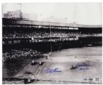 Bobby Thomson and Ralph Branca Signed 20'' x 16.5'' Photo of the Famed ''Shot Heard Round the World''