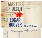 J. Edgar Hoover First Edition Masters of Deceit Signed