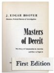 J. Edgar Hoover First Edition ''Masters of Deceit'' Signed